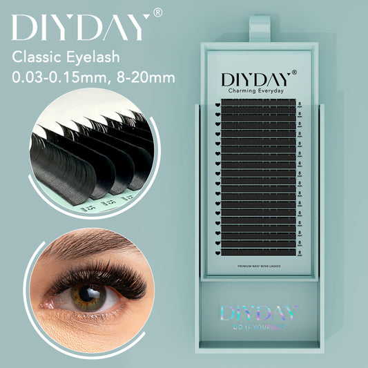 DIYDAY Extensiones de pestañas clásicas 0.03mm B/C/CC/D