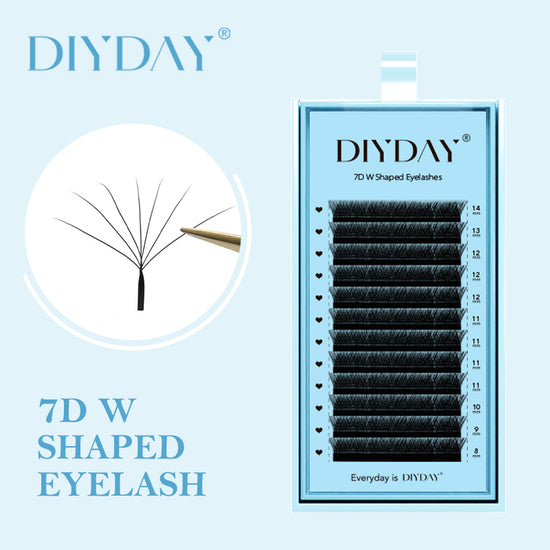 DIYDAY 7D 8D W Shape Eyelash Extension Premade Volume Fans W Shaped 3D 4D 5D 6D 7D 8D False Lashes for Makeup
