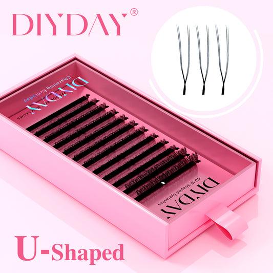 DIYDAY U-shaped Eyelashes 12Rows-0.07mm-C/D