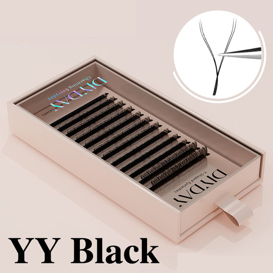 DIYDAY México - Entrega rápida - Juego de 20 extensiones de pestañas en forma de W, 6D, prefabricadas, envío rápido desde almacén en México.