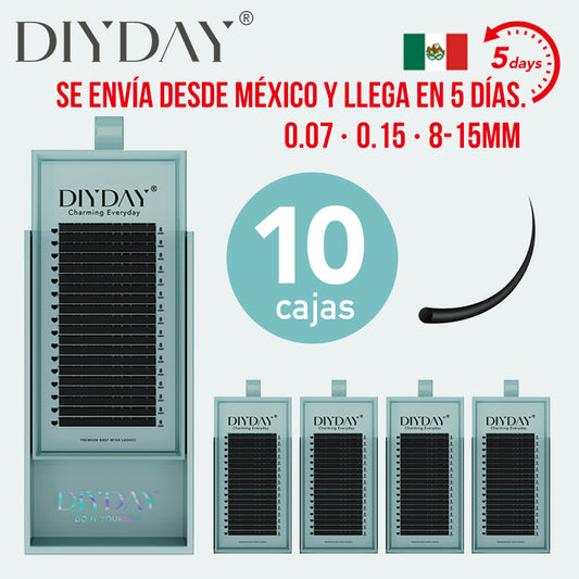 DIYDAY México - Entrega rápida - Juego de 20 extensiones de pestañas en forma de W, 6D, prefabricadas, envío rápido desde almacén en México.