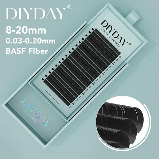 DIYDAY 0.05mm 0.07mm Individual Eyelash Extension Long Length Classic Lashes Extensions Trays