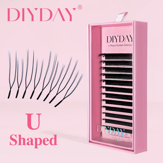 DIYDAY U-shaped Eyelashes 12Rows-0.07mm-C/D
