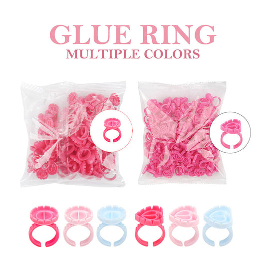 100pcs/bag Eyelash Glue Holder Flower Cups Ring