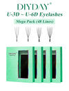 DIYDAY Mega Pack Bigger Box U-Shaped U-3D/U-4D/U-5D/U-6D Eyelash Extension