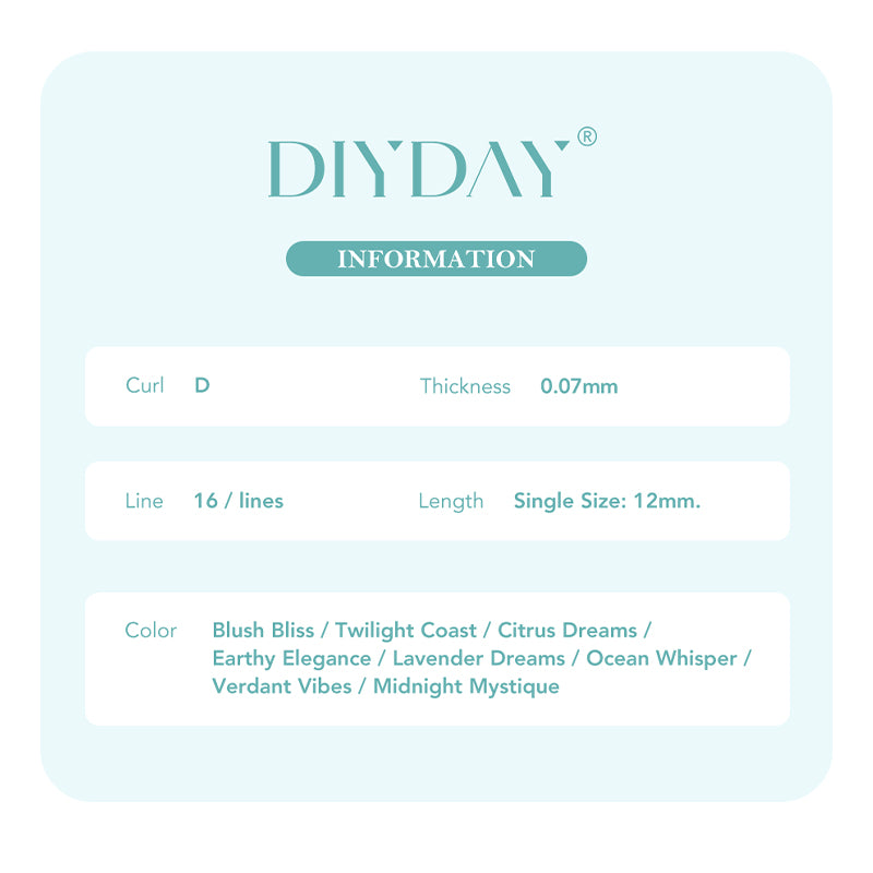DIYDAY Colorful Spectrum Lashes-C-0.07mm eyelash