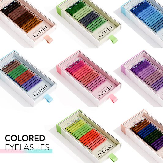 DIYDAY Colorful Spectrum Lashes-C-0.07mm-Black gradient