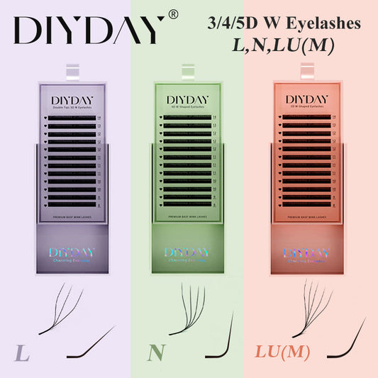 Extensiones de pestañas DIYDAY 3/4/5/6D W con formas variadas 