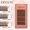 DIYDAY Brown 3D/4D/5D W Eyelashes 12Rows-0.07mm-C/D