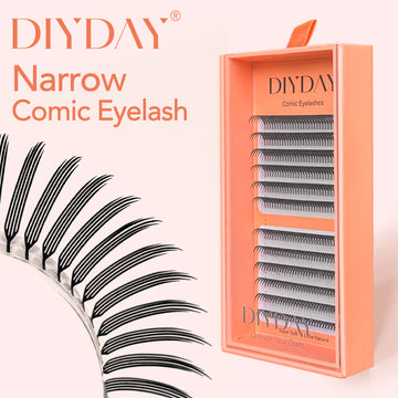 Pestañas postizas DIYDAY Comic Fox D, 12 filas/bandeja, 4 modelos 