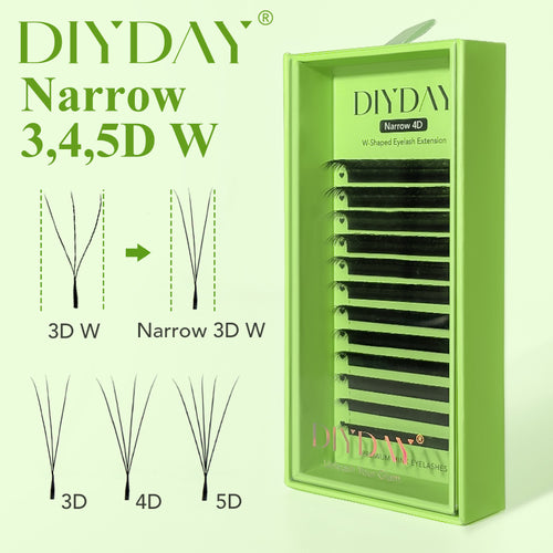 DIYDAY Extensão de Cílios em Formato W Fino 3/4/5D