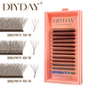 DIYDAY Brown 3D/4D/5D W Eyelashes 12Rows-0.07mm-C/D