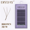 DIYDAY Brown 3D/4D/5D W Eyelashes 12Rows-0.07mm-C/D