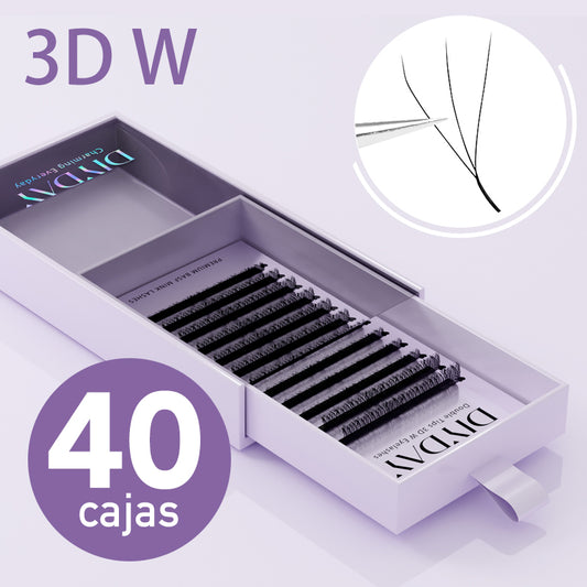 México DIYDAY Entrega Rápida 40 estojos/conjunto 3/4/5/6DW Cílios Postiços em Leque Pré-fabricados com Envio Rápido do Armazém do México
