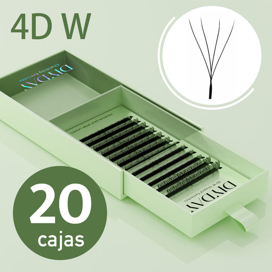 DIYDAY México - Entrega rápida - Juego de 20 extensiones de pestañas en forma de W 3D prefabricadas, envío rápido desde almacén en México.