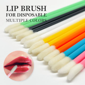 50pcs Disposable Lips Brush Mascara Wands Cleaner Makeup Labiales Brushes