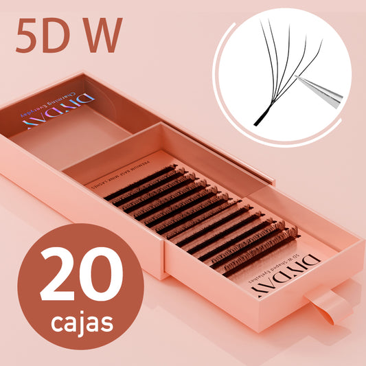 DIYDAY México - Entrega rápida - Juego de 20 extensiones de pestañas en forma de W 3D prefabricadas, envío rápido desde almacén en México.