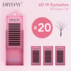 DIYDAY3D/4D/5D/6D Custom Lash Set 20pcs/30pcs, thickness 0.07, curl D