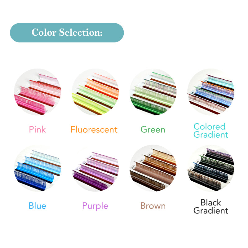 DIYDAY Colorful Spectrum Lashes-C-0.07mm-Black gradient
