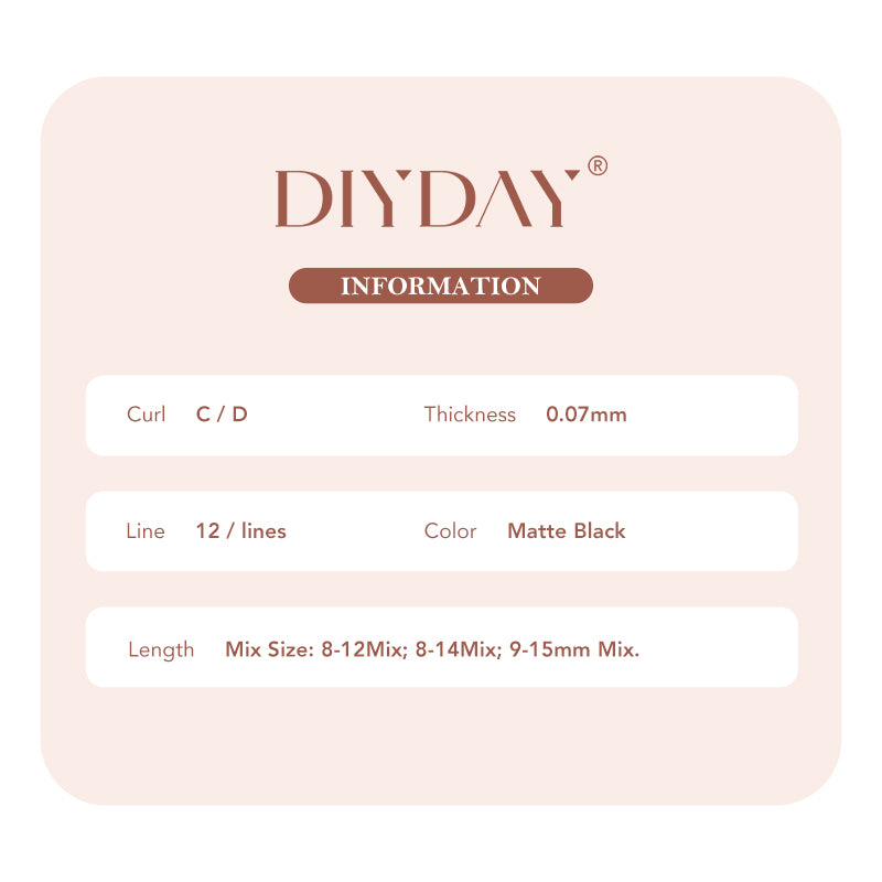 DIYDAY 8D W Shape Eyelash Extensions - DIYDAY Official Store