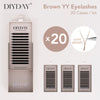 Classic/ YY Black/ YY Light Brown/ YY Dark Brown/ Easy fan Custom Lash Set 20pcs/30pcs, thickness 0.07, curl D