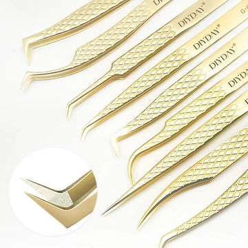 DIYDAY G-08 Anti-slip Eyelash Extension Stainless Steel Tweezers
