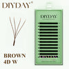 DIYDAY Brown 3D/4D/5D W Eyelashes 12Rows-0.07mm-C/D