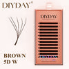 DIYDAY Brown 3D/4D/5D W Eyelashes 12Rows-0.07mm-C/D