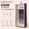 DIYDAY Brown Narrow YY/3/4/5D W Shape (Dark Brown) Eyelash Extension