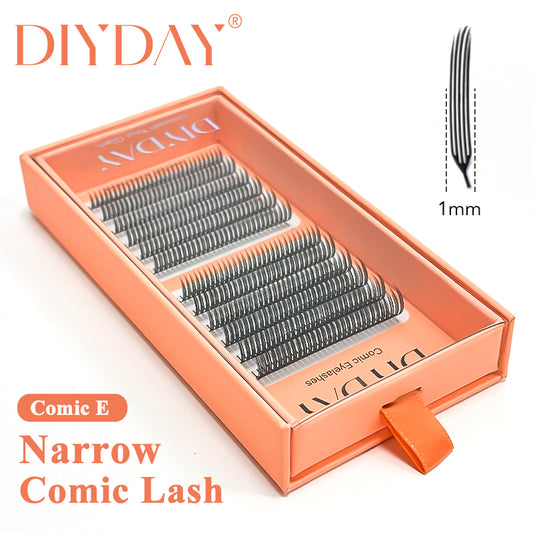Pestañas postizas DIYDAY Comic Fox D, 12 filas/bandeja, 4 modelos 
