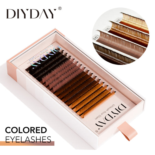 DIYDAY Colorful Spectrum Lashes-C-0.07mm-Blue Lashes