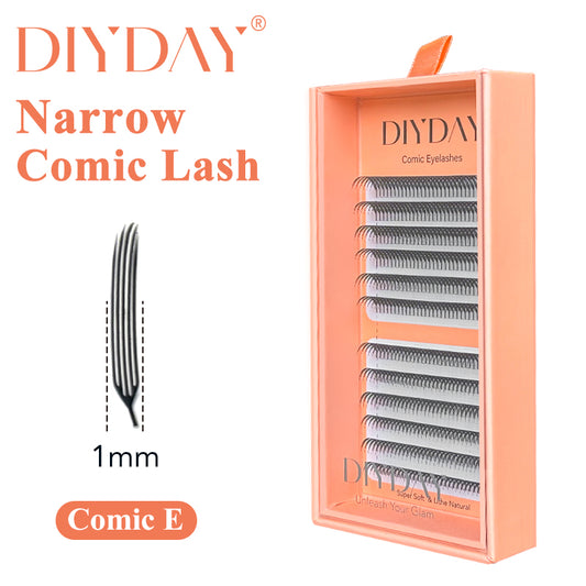Pestañas postizas DIYDAY Comic Fox D, 12 filas/bandeja, 4 modelos 