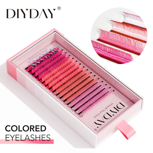 DIYDAY Colorful Spectrum Lashes-C-0.07mm-Blue Lashes
