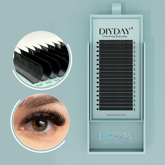 DIYDAY 0.05mm 0.07mm Individual Eyelash Extension Long Length Classic Lashes Extensions Trays