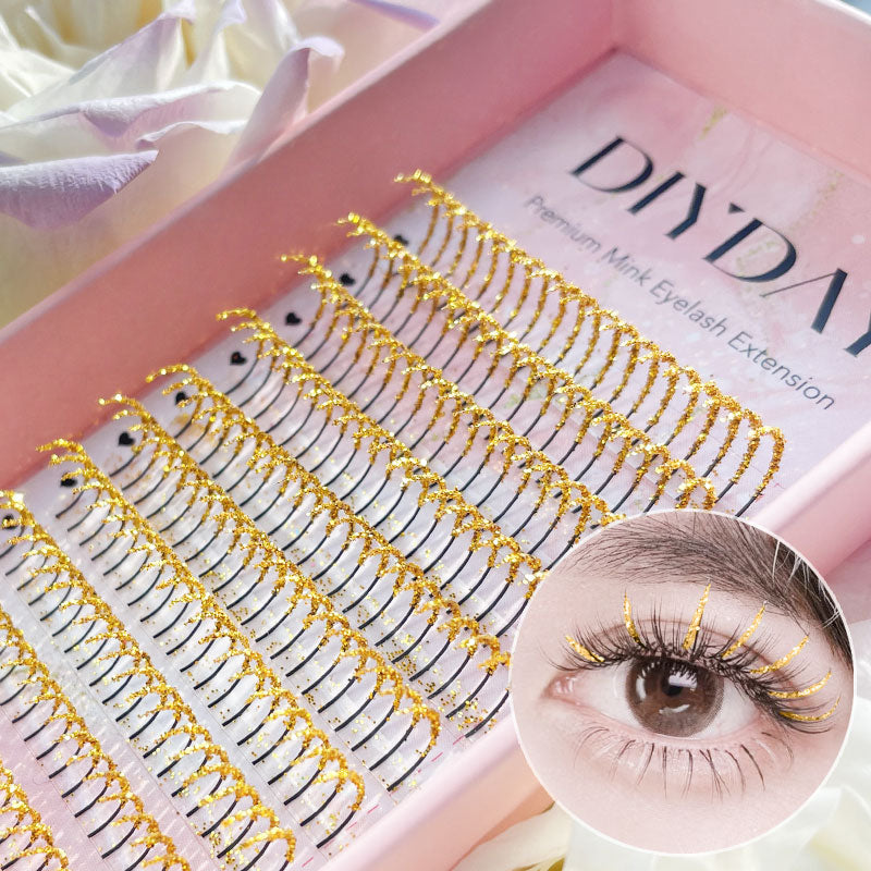 DIYDAY-Glitter-0.15mm Mix Colors Glitter Eyelash Extension Holloween Eyelashes Glitter Individual Premade Fan Lashes Glitter for Makeup