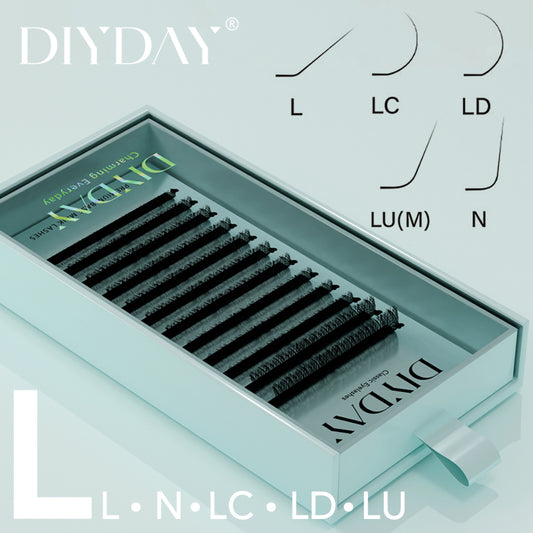 DIYDAY Ellipse Extensión de Pestañas 0,10mm L/LC/L+/LD/LU