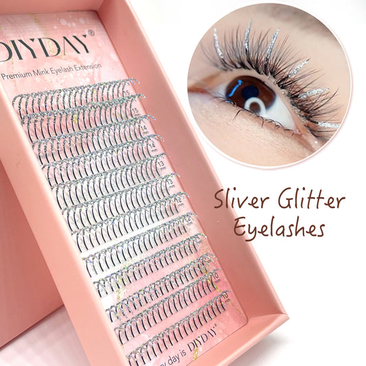 DIYDAY-Glitter-0.15mm Mix Colors Glitter Eyelash Extension Holloween Eyelashes Glitter Individual Premade Fan Lashes Glitter for Makeup