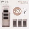 Classic/ YY Black/ YY Light Brown/ YY Dark Brown/ Easy fan Custom Lash Set 20pcs/30pcs, thickness 0.07, curl D